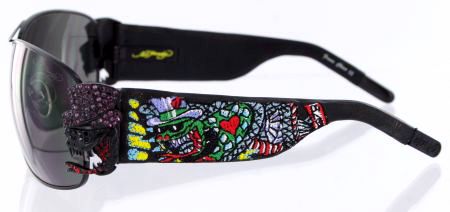 ED Hardy CRUNK ROCK Sunglasses Black EHS 034 Crystals  