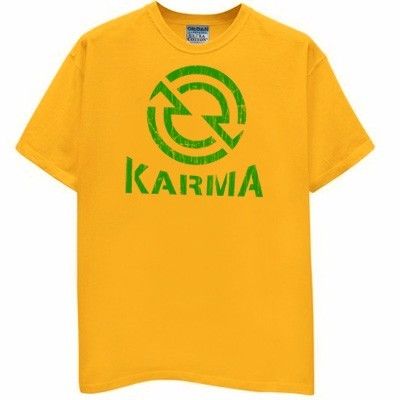 KARMA yoga got meditation coexist recycle T SHIRT YEL  