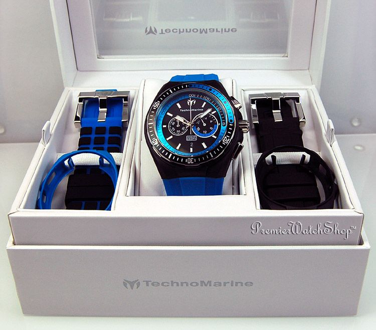 NEW TECHNO MARINE CRUISE SPORT CHRONO MENS WATCH BLUE 111029  