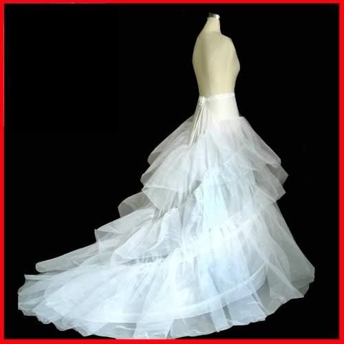 line 2 hoop Chapel Train Bridal Crinoline Petticoat  