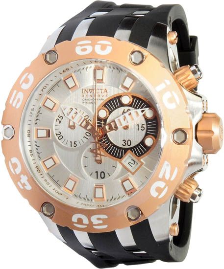 Invicta 0911 Mens Watch Scuba Rose Gold Tone Specialty Reserve Chrono 