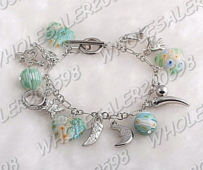 WHOLESALE 17strands Handwork Heart Glass Bead Bracelets  