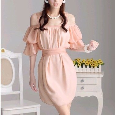 Boho Season New arrival Pink Women CONVERTIBLE Chiffon Dresses Dress 