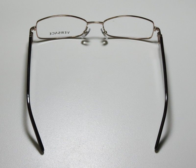 NEW VERSACE 1139 52 16 135 GOLD/BROWN HORN EYEGLASS/GLASSES/FRAME 