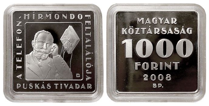 HUNGARY 1000 FORINT 2008 PROOF = TELEPHONE = x 50  