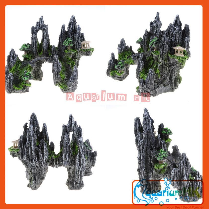 Aquarium Fountain Ornament Oriental Rock Decoration F YS059 C