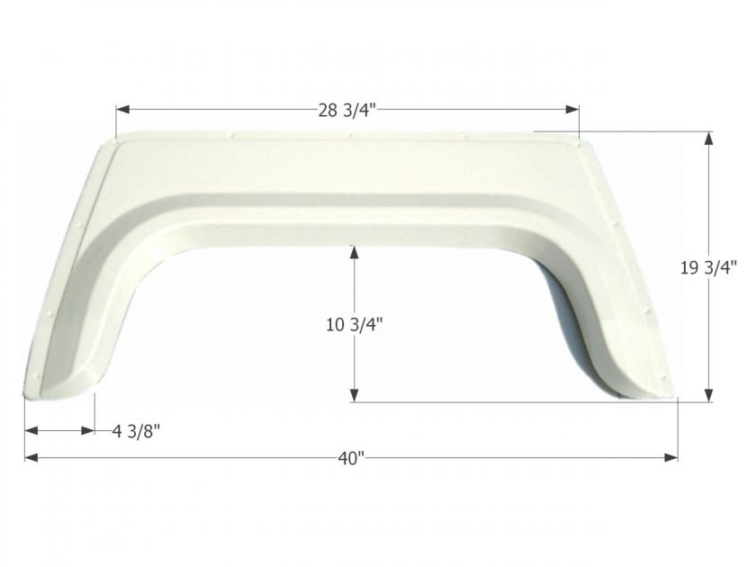 RV Single Fender Skirt Class A B C Motorhome   FS320 Polar White 