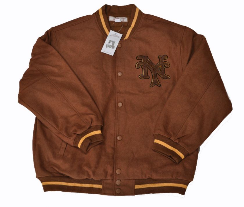 New York NY Brown Varsity Baseball Jacket (All sizes)  