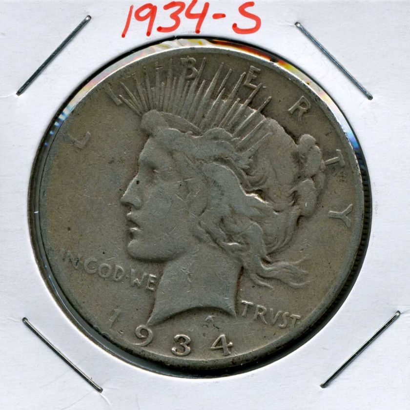 1934 S Peace Dollar  Circulated  