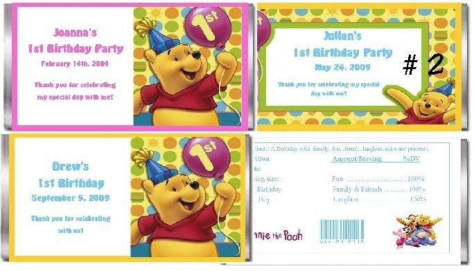 10 CUSTOM WINNIE THE POOH 1ST BDAY INVITATIONS BOY/GIRL  