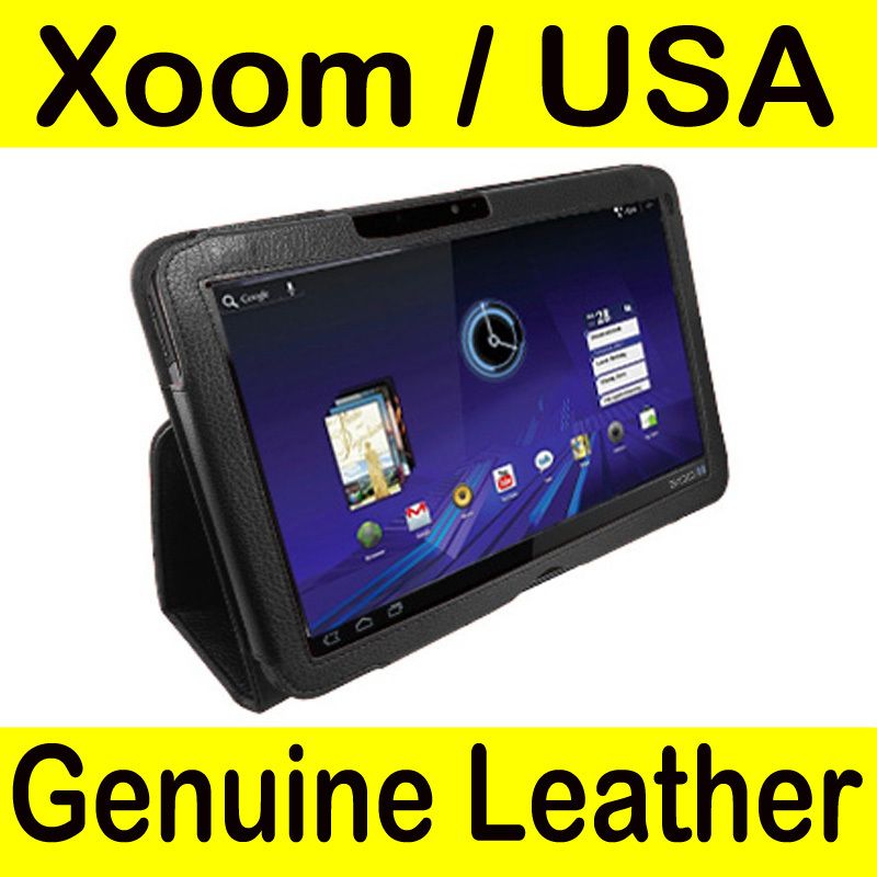 NEW Genuine Leather Case Folio Cover for Motorola Xoom  