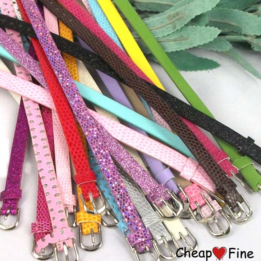 20pcs PU leather Bracelet Wristband Fit 8mm Slide Charm  