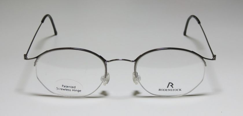 NEW RODENSTOCK R2413 49 20 145 GUNMETAL HALF RIM VISION EYEGLASSES 