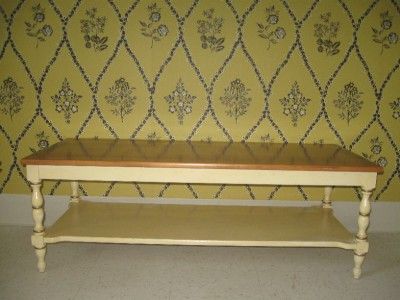 Hitchcock signed Coffee Table White Painted & Gold Decorated 