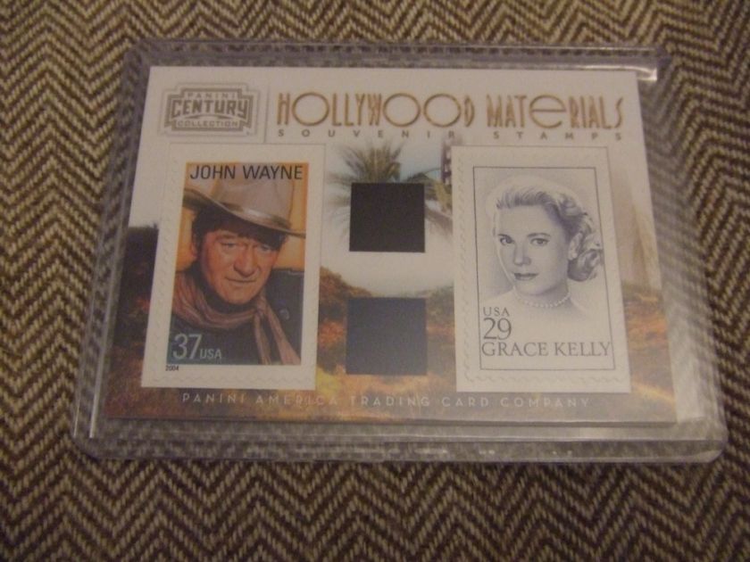 JOHN WAYNE GRACE KELLY 2010 Panini Century HOLLYWOOD DUAL Materials 