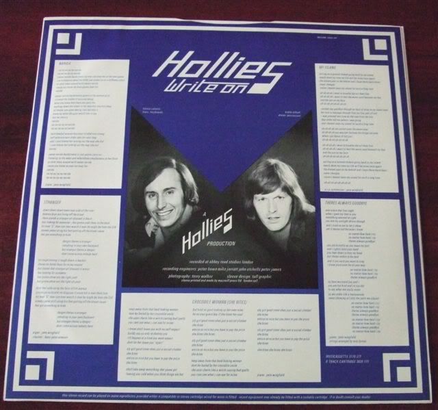 THE HOLLIES WRITE ON LP POLYDOR (1976) A/1 B/1 INNER NM  