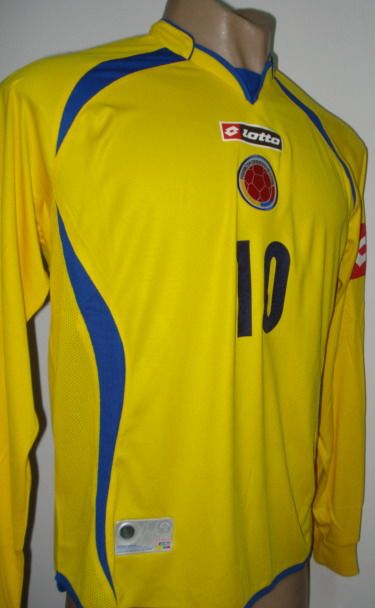 ORIGINAL LOTTO COLOMBIA SOCCER JERSEY VALDERRAMA #10  