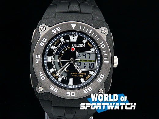 Digital Analog Chronograph Day Alarm Sport Watch OHSEN  