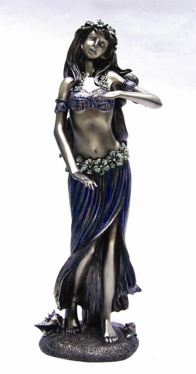 HULA GIRLS HAWAIIAN MALINA WREATH SOLO DANCE STATUE  