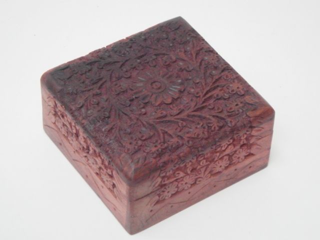 ASSORT HANDMADE CARVED WOOD BOXES 12 PCS #F 239  