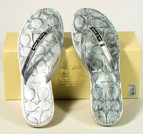 COACH A8654 Wilma Patent Leather Flip Flops *NIB 787934721613  