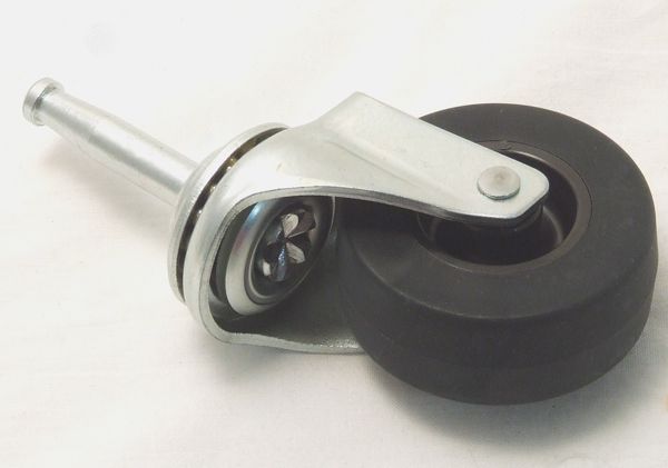 SET OF 4 HARD RUBBER SWIVEL MOTION WHEEL STEM CASTERS  