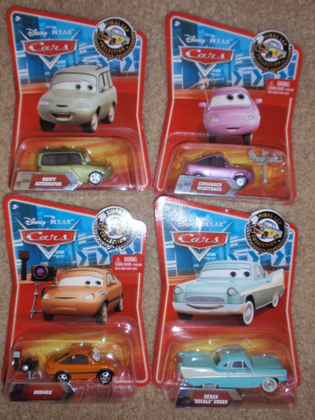 Disney Cars Final Lap SWIFT ALTERNATOR CORIANDER HOOMAN DEREK DECALS 