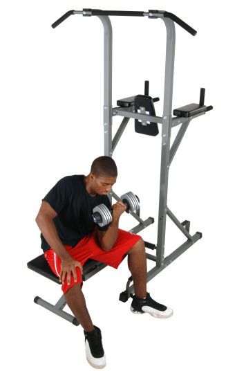 Stamina 1750 Power Tower Sit Pull Ups Knee Raise Dip Station W 