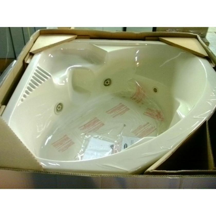   9590958 55x55 ALMOND WHIRLPOOL BATHTUB 160800 731352019821  