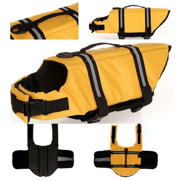 2012 NEW Dog Life Jacket Vest Swimming Preserver Yellow XXS/XS/S/M/L 