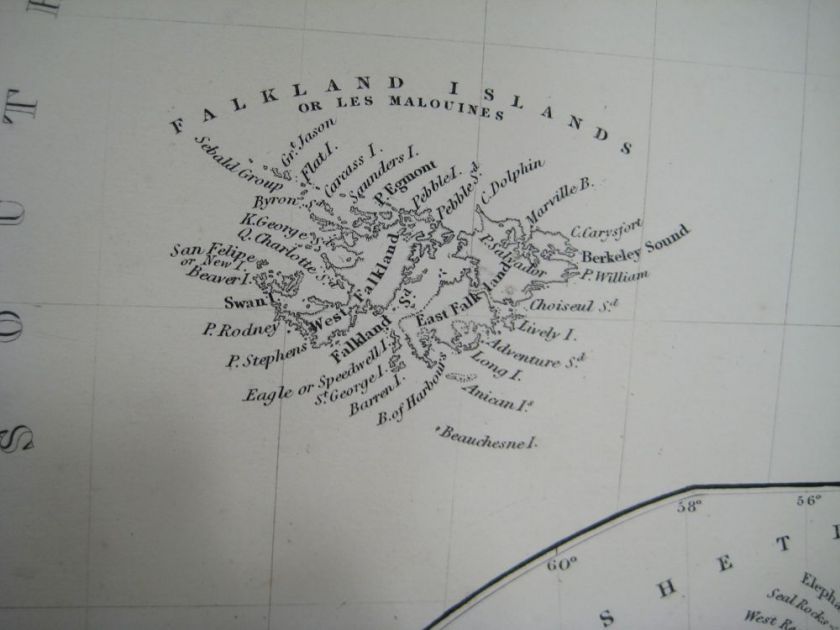 1838 SDUK Map of South America  Patagonia, Falkland Is  