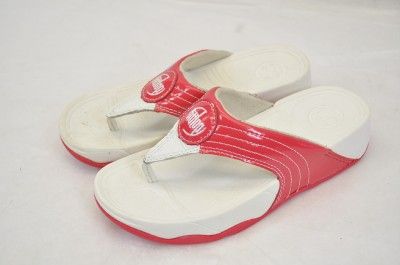 FITFLOP FOR KIDS WALKSTAR III (ELD) STRAWBERRY PATENT WHITE FLIP FLOP 