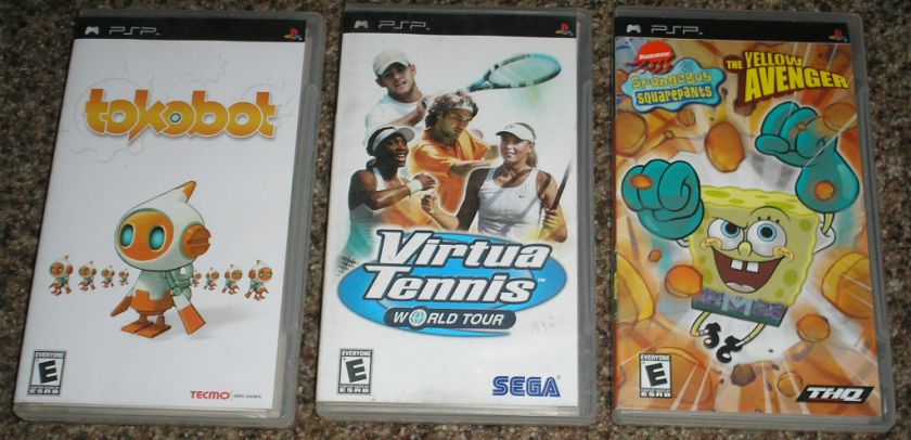 AWESOME PSP GAMES SPONGEBOB TOKOBOT AND VIRTUA TENNIS  