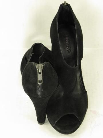 Crew Alecia Suede Platform Peep Toes Black Size 7.5  