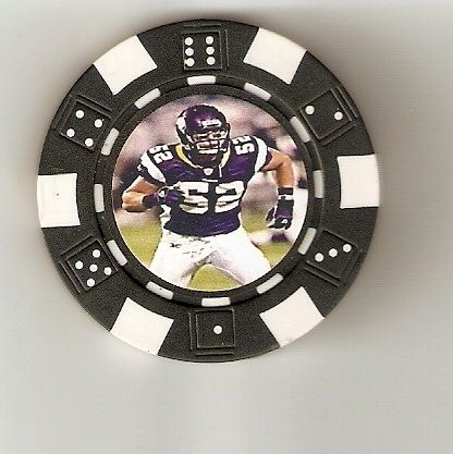 MINNESOTA VIKINGS CHAD GREENWAY POKER CHIP CARD GUARD  