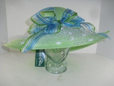 Frank Olive Gabrial Amar Womens Green Veil Dress Church Hat With 