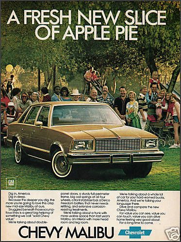 1978 CHEVROLET MALIBU 4 door Sedan CAR PHOTO AD  