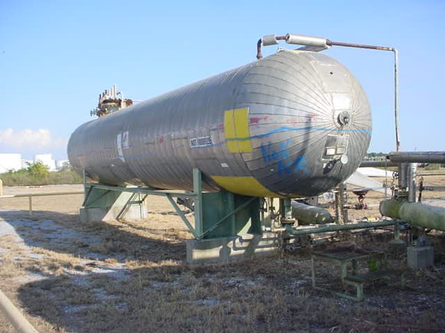 12,000 gallon carbon steel horizontal pressure vessel Previous used 