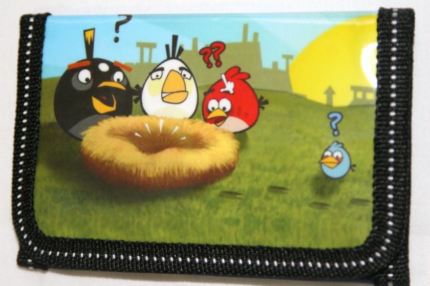 NEW Angry Birds Kids Tri fold Wallet Party Favors Red Blue Black LOW 