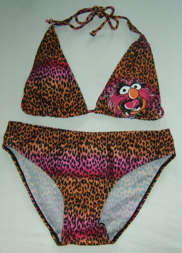 PRIMARK Muppets Animal Bikini Flame Pink Leopard Black  