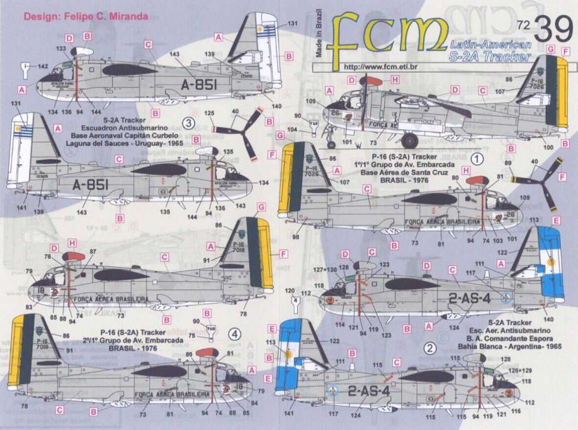 FCM Decals 1/72 GRUMMAN S 2A TRACKER Latin America  