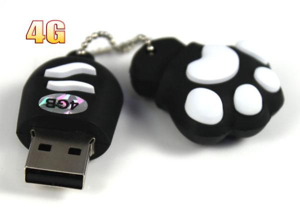 White Unique Fashion Rubber Cartoon Design 4GB USB Flash Drive Disk 4G 