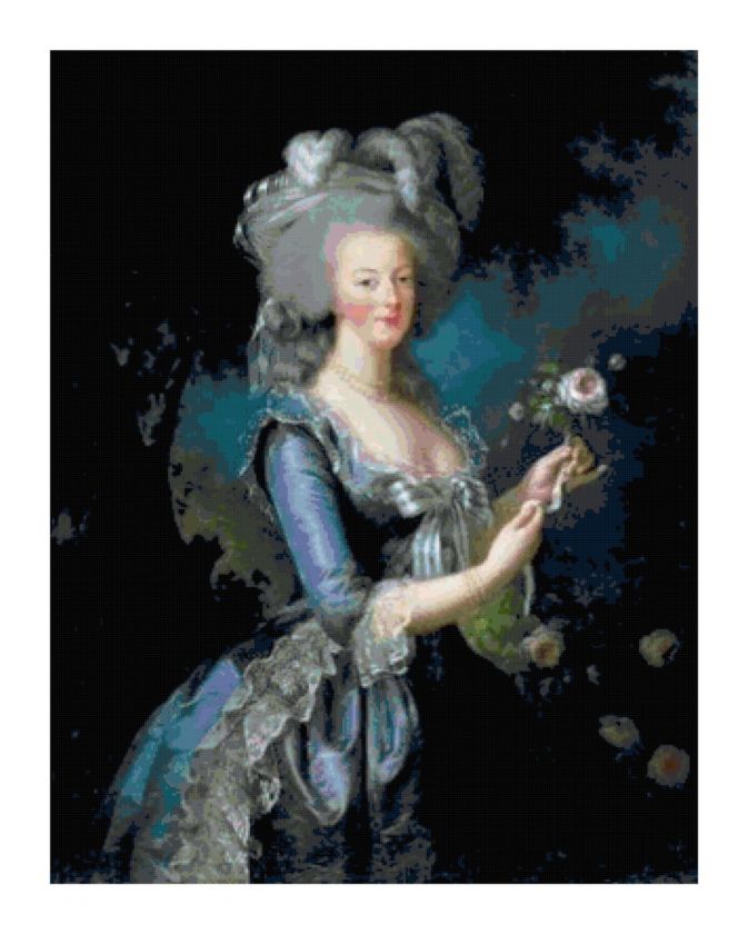 Marie Antoinette in Garden Portrait CrossStitch Pattern  