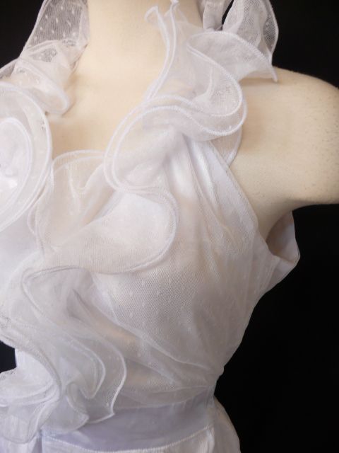 Ruffle Chiffon Victorian Rosette Tiered Blouse Top Super cute with 