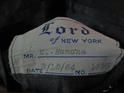 1964 LORD OF NEW YORK trad BESPOKE GRAY sack COAT 42 L us 52 L eu 