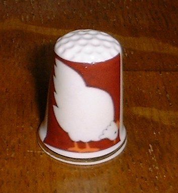 Patchwork Quilt Pattern thimble ~ Applique Chick NEW  