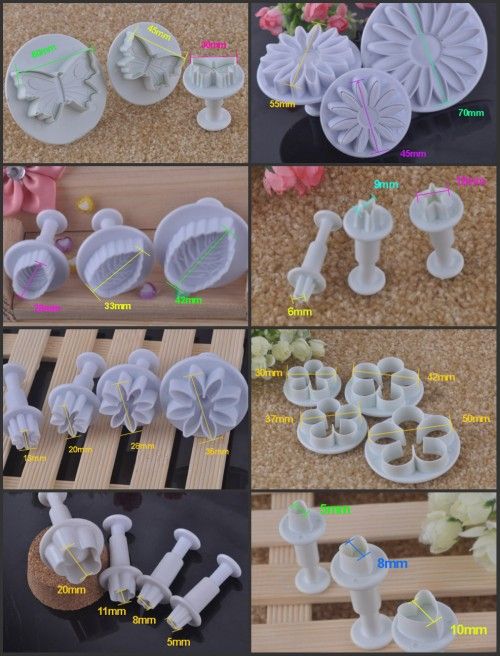 8sets 27pcs butterfly/heart Fondant Sugar Gum paste Wedding cake 