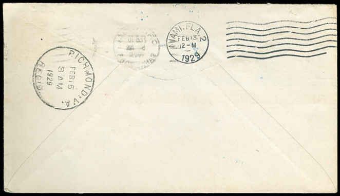 1929 Canal Zone 1st Flight Air Mail Cover Scott C3, U9  