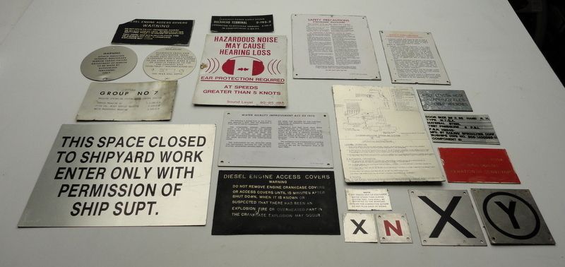 Lot of Vintage US Navy Submarine Ship Signs and Plaques 20 signs 