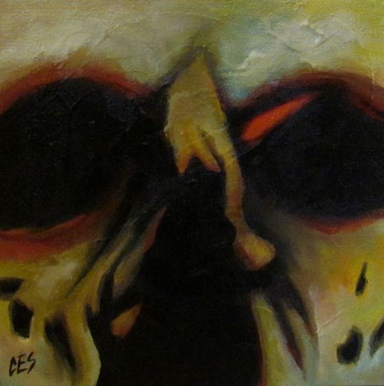 29 Faces by CES Original Demon PAINTING Devil HORROR Halloween EBSQ 